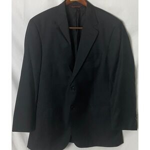Pronto Uomo Couture Mens Blazer Black Lessona Wool Made in Italy 2 Button‎ 38R